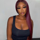 Plum Colored HD Transparent 5x5 Glueless Ready Go Wig  13x6 Lace Front Human Hair Wig