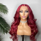 Reddish Burgundy Colored 13x6 Lace Front Closure Wig 5x5 Glueless Ready To Wear Human Hair Wigs Body Wave