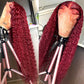 Reddish Burgundy Colored 13x6 Lace Front Closure Wig 5x5 Glueless Ready To Wear Human Hair Wigs Water Wave