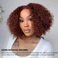 Reddish Brown Colored Short Jerry Curly BOB Wigs Human Hair Ready To Wear