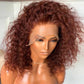 Reddish Brown Colored Short BOB 13x6 Lace Front Wig 5x5 Glueless Ready To Go Human Hair Wigs Jerry Curly