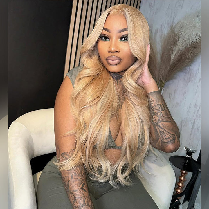 250% Density Customized Honey Blonde Mixed Colored 13x6 Lace Human Hair Wigs