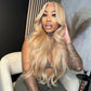 250% Density Customized Honey Blonde Mixed Colored 13x6 Lace Human Hair Wigs