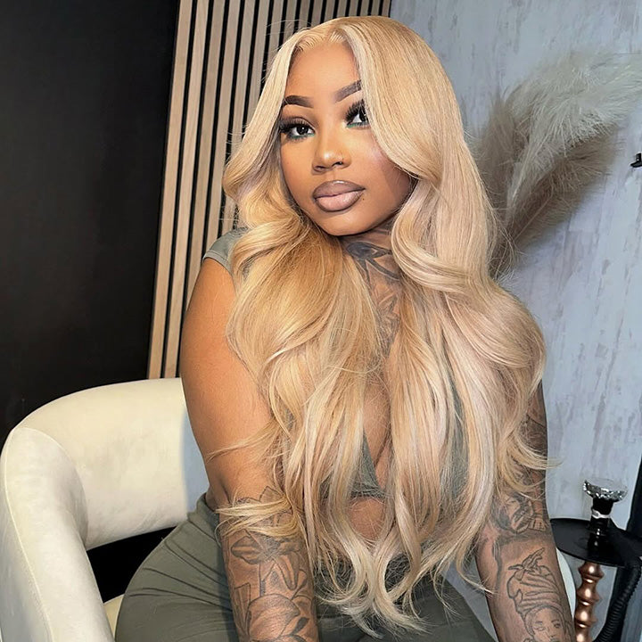250% Density Customized Honey Blonde Mixed Colored 13x6 Lace Human Hair Wigs