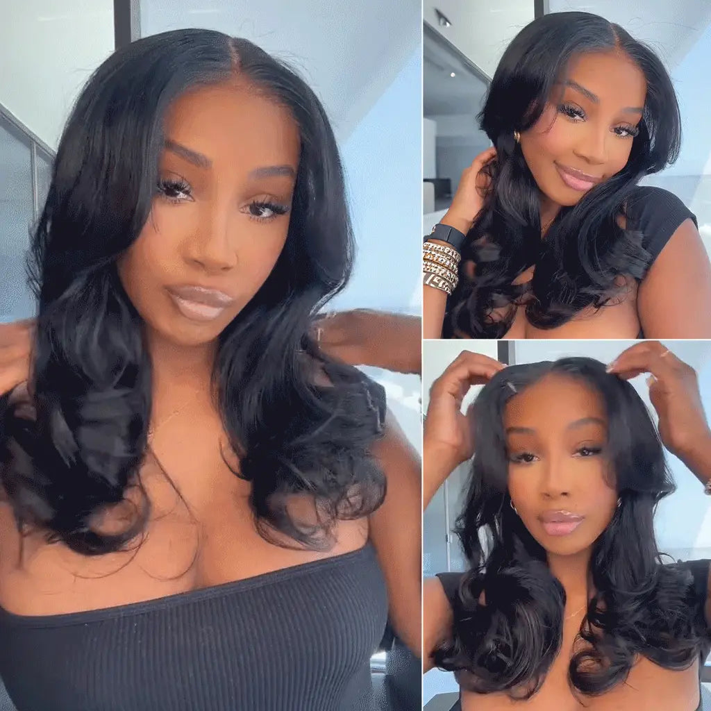250% Density Curtain Bangs And Layered Cut Design Glueless Lace Wig