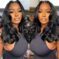 Double Drawn Curtain Bangs HD Transparent 13x6 Lace Front Wig 5x5 Glueless Ready Go Human Hair Wigs Body Wave