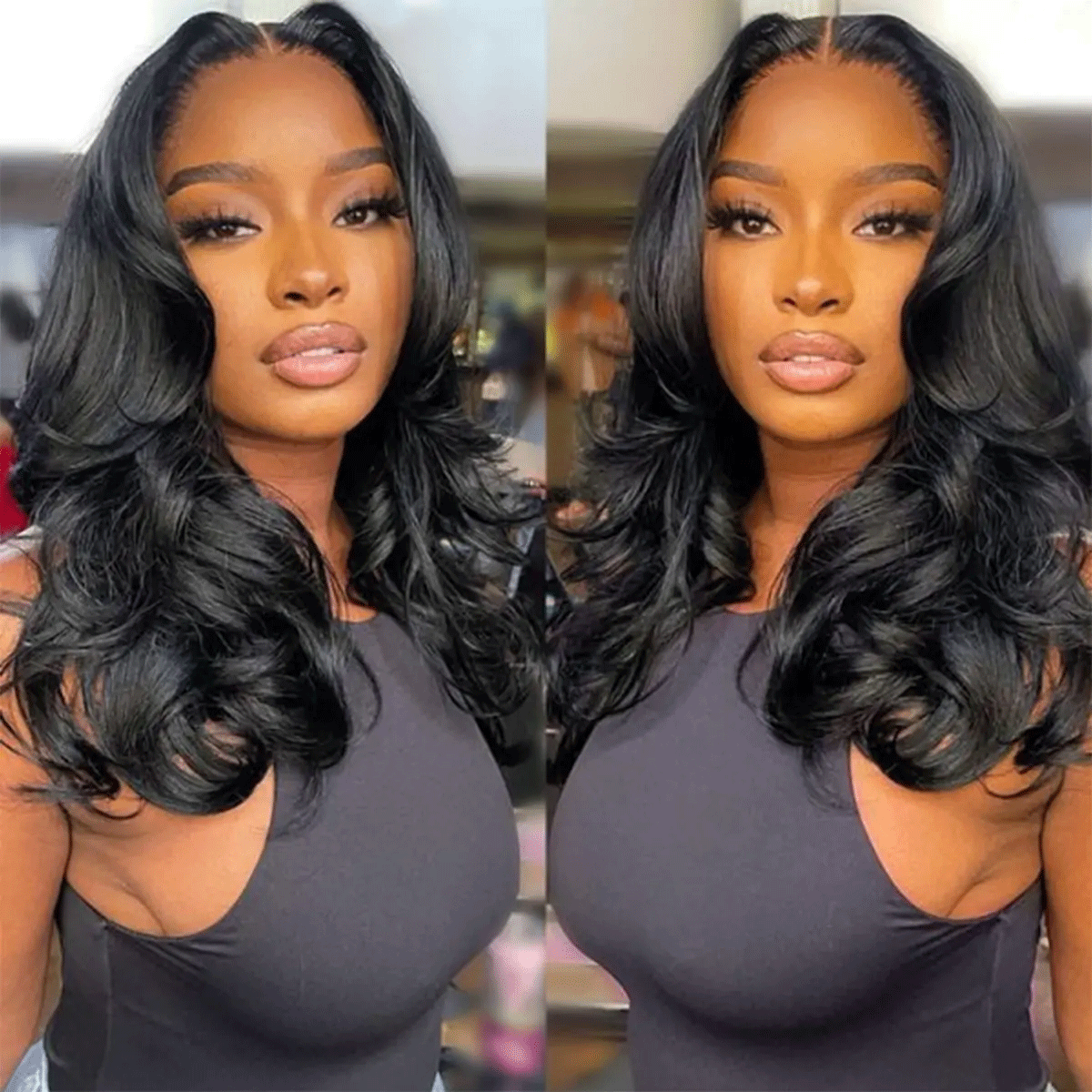 Double Drawn Curtain Bangs HD Transparent 13x6 Lace Front Wig 5x5 Glueless Ready Go Human Hair Wigs Body Wave