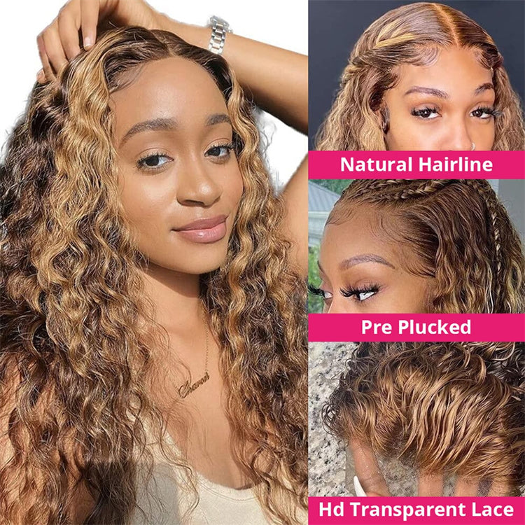 Highlight #4/27 Human Hair Deep Wave Wig - 5x5 13x6 Lace Wig, Glueless Ready-to-Wear