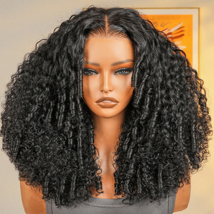 Big Retro Curly Wigs Double Drawn Weft Made 250% Density Human Hair Wigs
