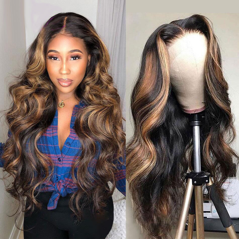 1B/30# Highlight Blonde Colored 5x5 13x6 Lace Front Closure Wig 6x5 Glueless Ready To Go Human Hair Wigs Body Wave