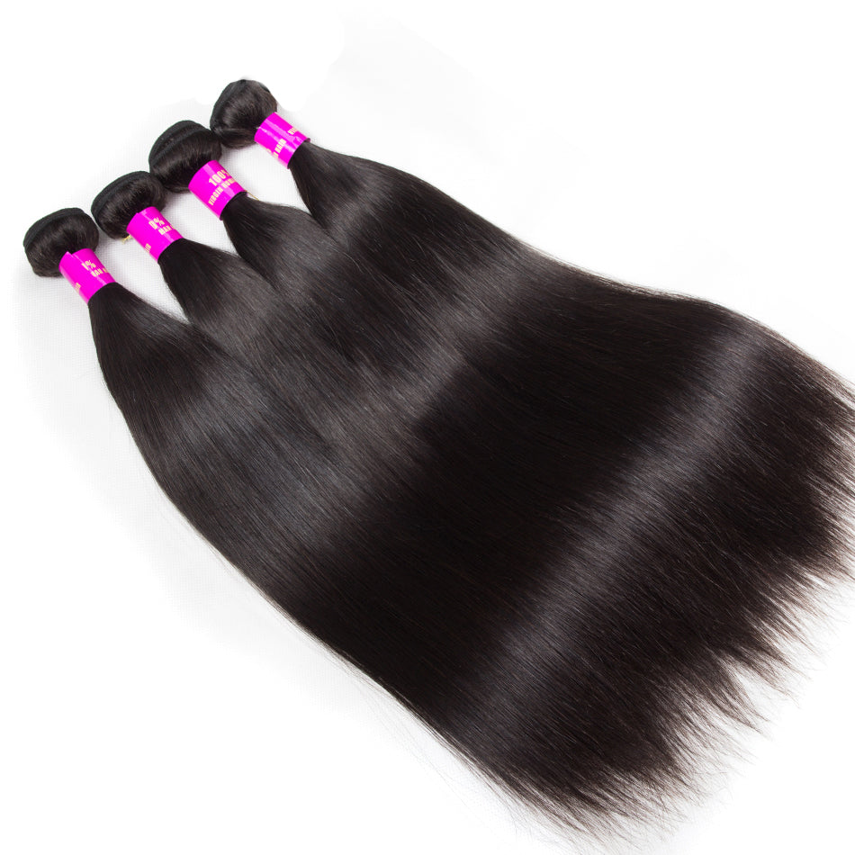 10A Brazilian Straight Hair 1/3/4 Bundles Deal 100% Remy Human Hair Weave