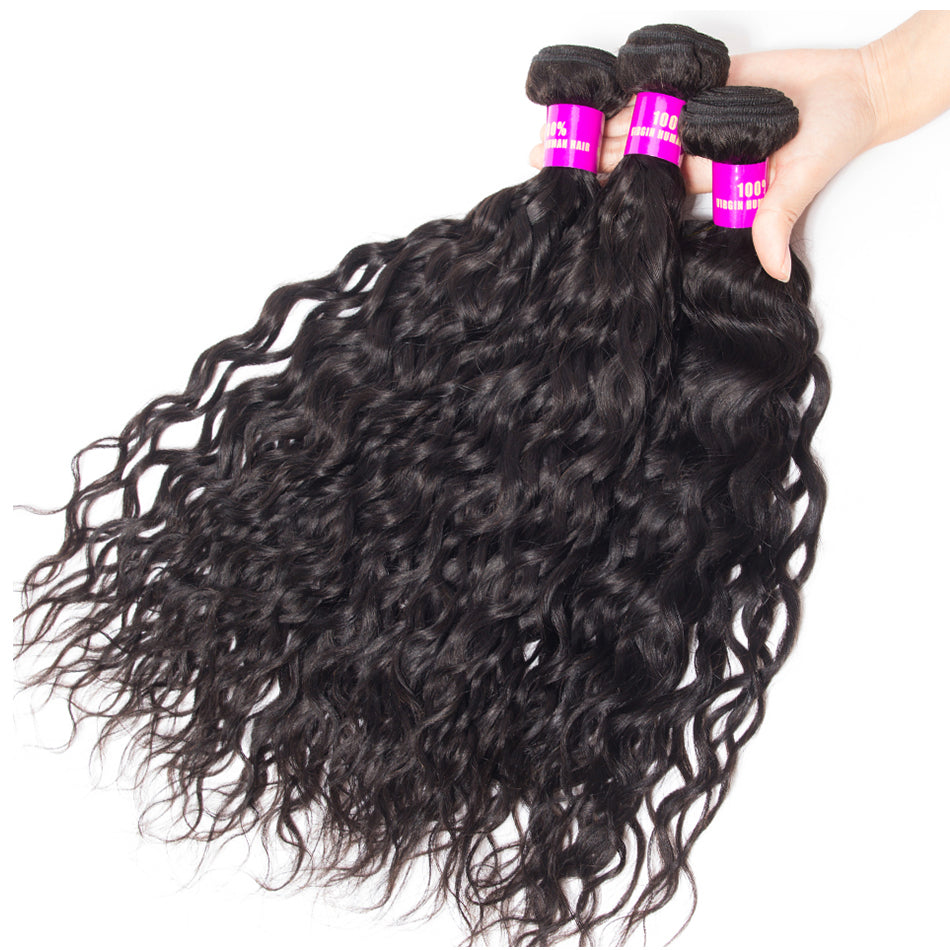 10A Brazilian Water Wave Hair 1/3/4 Bundles Deal 100% Remy Human Hair Weave