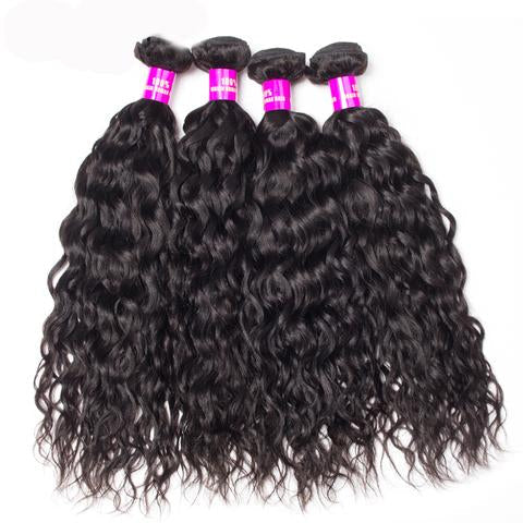 10A Brazilian Water Wave Hair 1/3/4 Bundles Deal 100% Remy Human Hair Weave