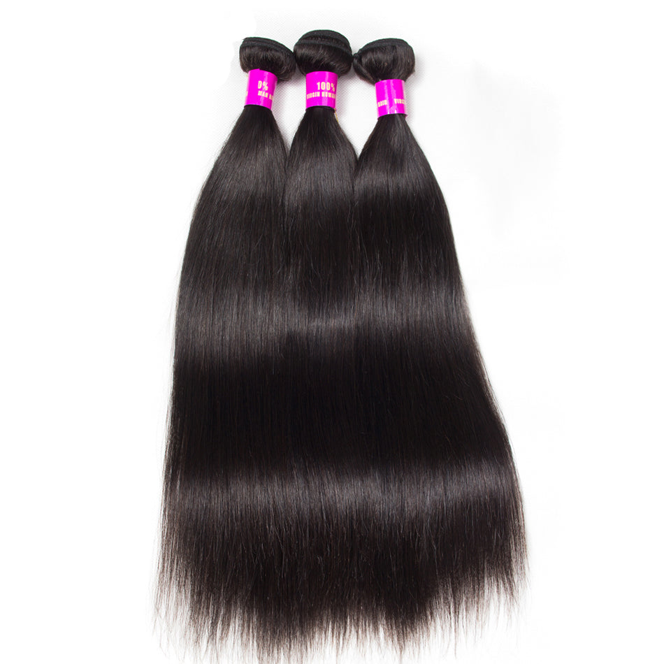 10A Brazilian Straight Hair 1/3/4 Bundles Deal 100% Remy Human Hair Weave