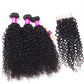10A Jerry Curly Human Hair 3 Bundles With 5x5 Closure 100% Remy Human Hair