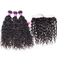 10A Water Wave Human Hair 3 Bundles With 13x4 Full Frontal Lace 100% Remy Human Hair