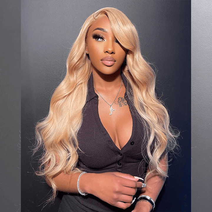 Platinum Blonde Color HD Transparent 13x6 Lace Front Human Hair Wig