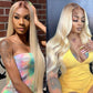 Hot Star Top 10A 250% Density Customized Ombre Platinum Blonde Colored 13x6 Lace Front Human Hair Wigs Brazilian Body Wave