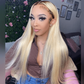 Hot Star Top 10A 250% Density Customized Ombre Platinum Blonde Colored 13x6 Lace Front Human Hair Wigs Brazilian Body Wave