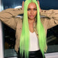 New Spring Green Colored Wigs Human Hair Pre Plucked HD Transparent 13x6 Brazilian Straight Lace Front Wigs