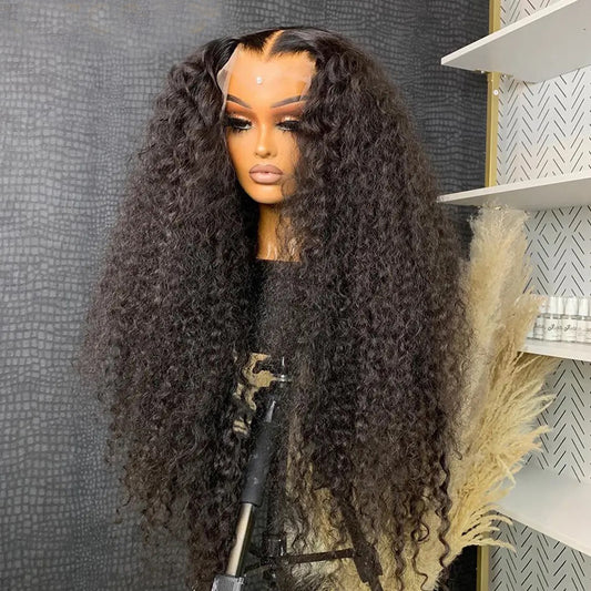 Premium 10A Transparent 6x5 Glueless 13x6 Lace Front Human Hair Wigs Kinky Curly