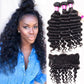10A Loose Deep Wave Human Hair 3 Bundles With 13x4 Full Frontal Lace 100% Remy Human Hair