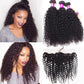 10A Jerry Curly Human Hair 3 Bundles With 13x4 Full Frontal Lace 100% Remy Human Hair