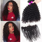 10A Deep Wave Human Hair 3 Bundles With 13x4 Full Frontal Lace 100% Remy Human Hair