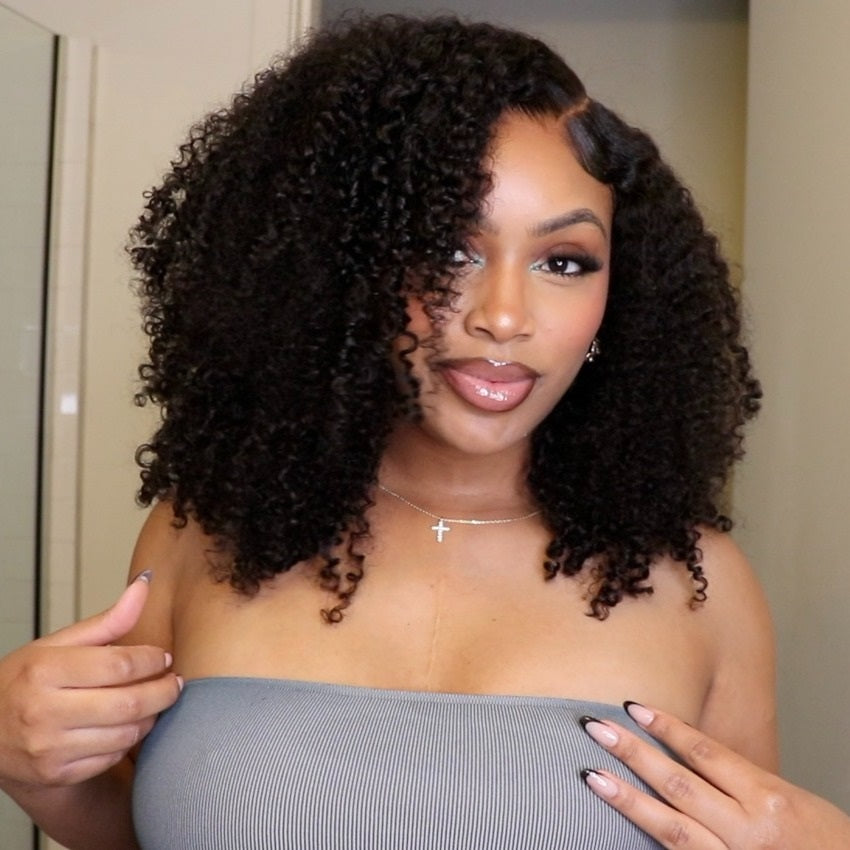 Premium 10A Pre Plucked 6x5 Glueless Lace Closure Wig Kinky Curly Ready To Wear 13x6 Lace Front Human Hair Wigs