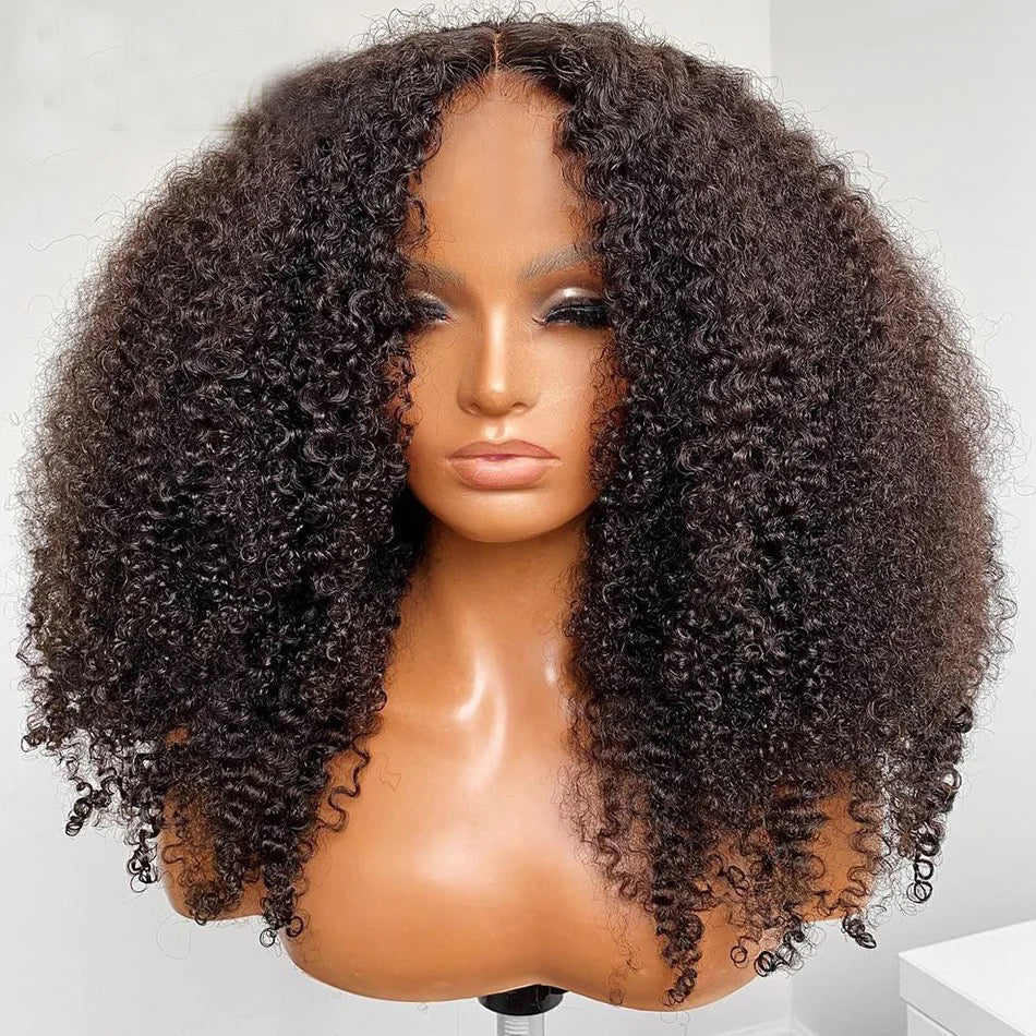 Premium 10A Pre Plucked 6x5 Glueless Lace Closure Wig Kinky Curly Ready To Wear Human Hair Wigs-064