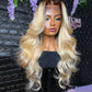 250% Density Natural Wide Ombre Blonde  13x6 Lace Human Hair Wigs