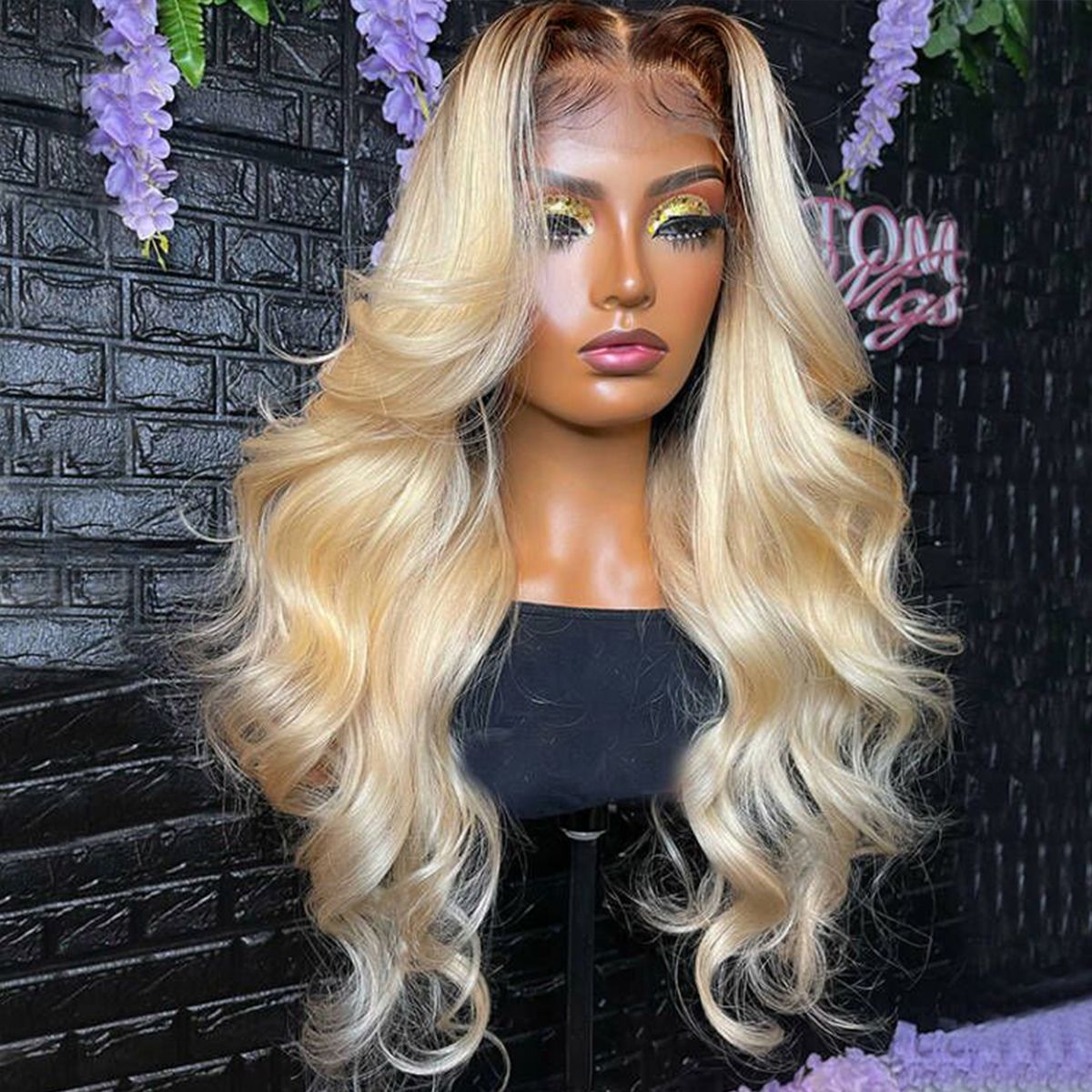 250% Density Natural Wide Ombre Blonde  13x6 Lace Human Hair Wigs