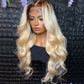250% Density Natural Wide Ombre Blonde  13x6 Lace Human Hair Wigs