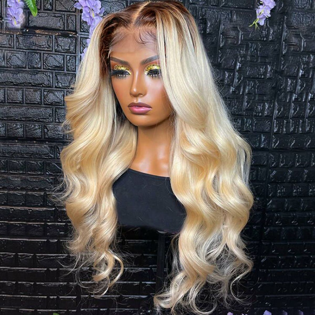 250% Density Natural Wide Ombre Blonde  13x6 Lace Human Hair Wigs