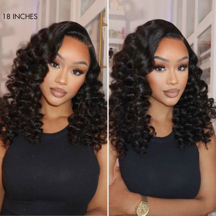 Wand Curl Lace Front Human Hair Wigs Glueless Wigs