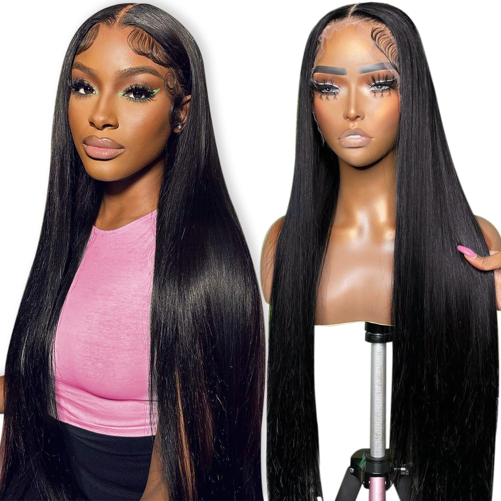 Transparent 13x6 Lace Front Closure 6x5 Glueless Brazilian Straight Human Hair Wigs