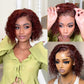 Reddish Brown Colored Short Jerry Curly BOB Wigs Human Hair Ready To Wear