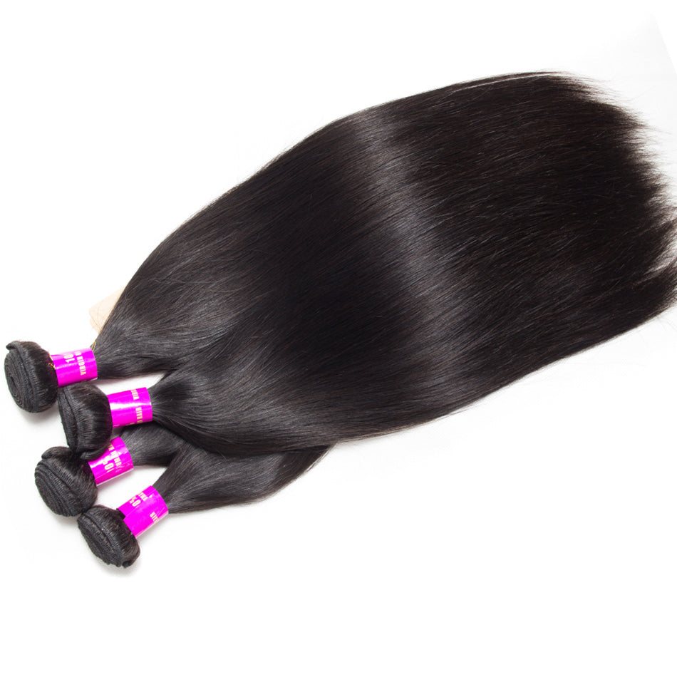10A Brazilian Straight Hair 1/3/4 Bundles Deal 100% Remy Human Hair Weave