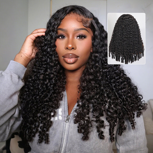 Premium 10A Burmese Curly With Spiral Curly Ends 13X4 Undetectable HD Full Frontal Lace Human Hair Wigs