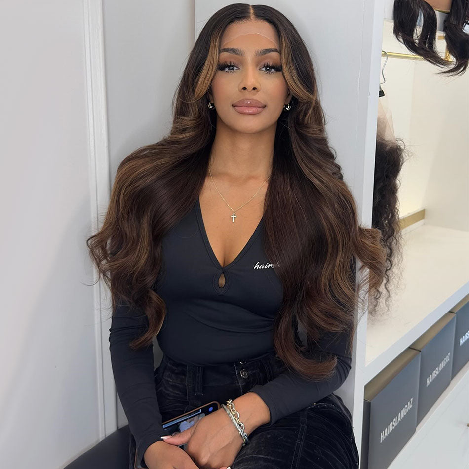 Classic Highlight Colored Lace Front Closure Body Wave Wig