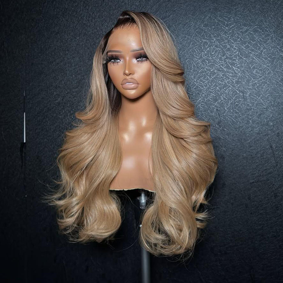Ombre Ash Blonde 13x6 Lace Front Human Hair 250% Density Wigs