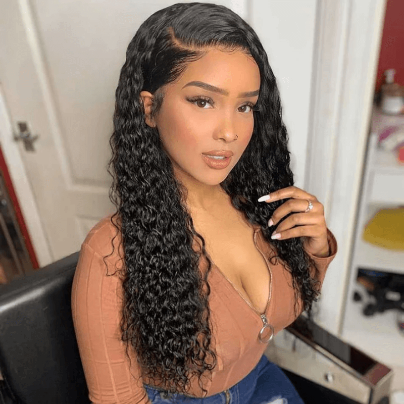 Real Invisiable HD 13x4 Full Frontal Human Hair Wigs Brazilian Jerry Curly 5x5 Lace Closure Wigs