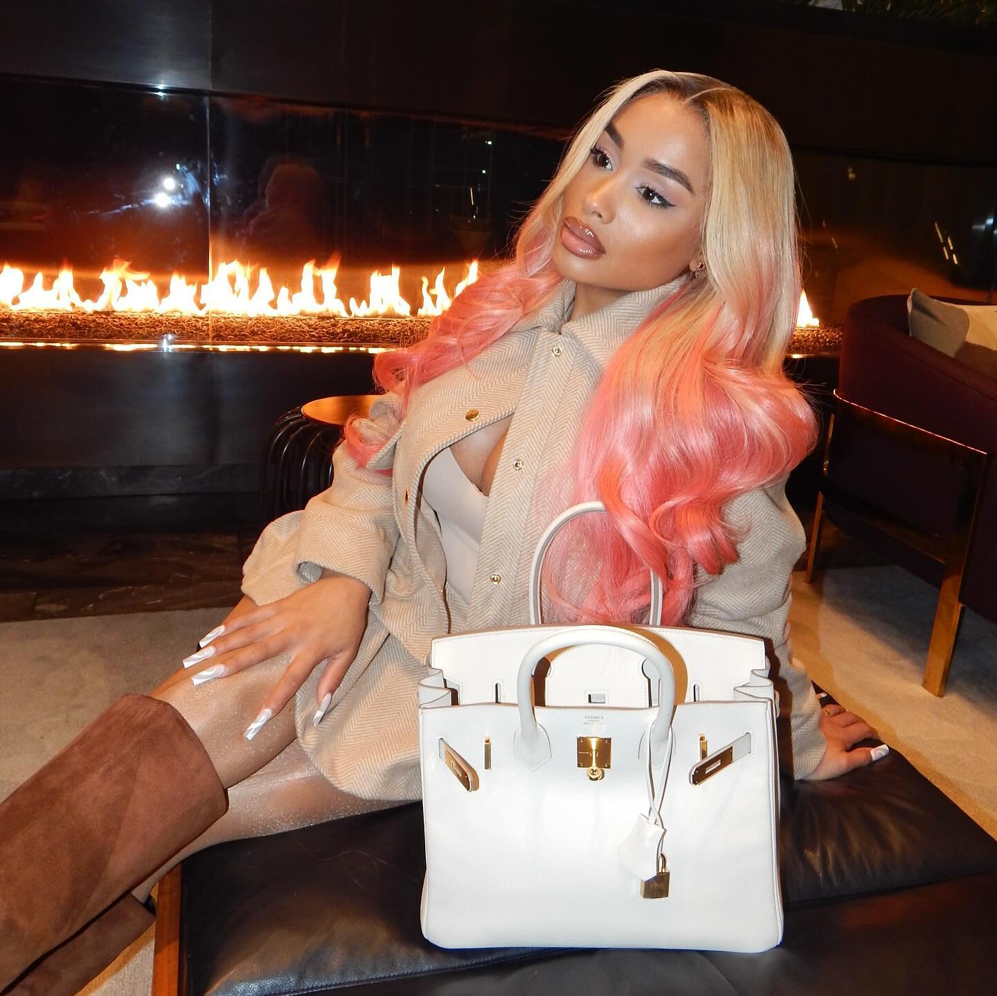 DreamDoll Inspired Ombre Pink Colored 13x6 Lace Front Human Hair Wigs