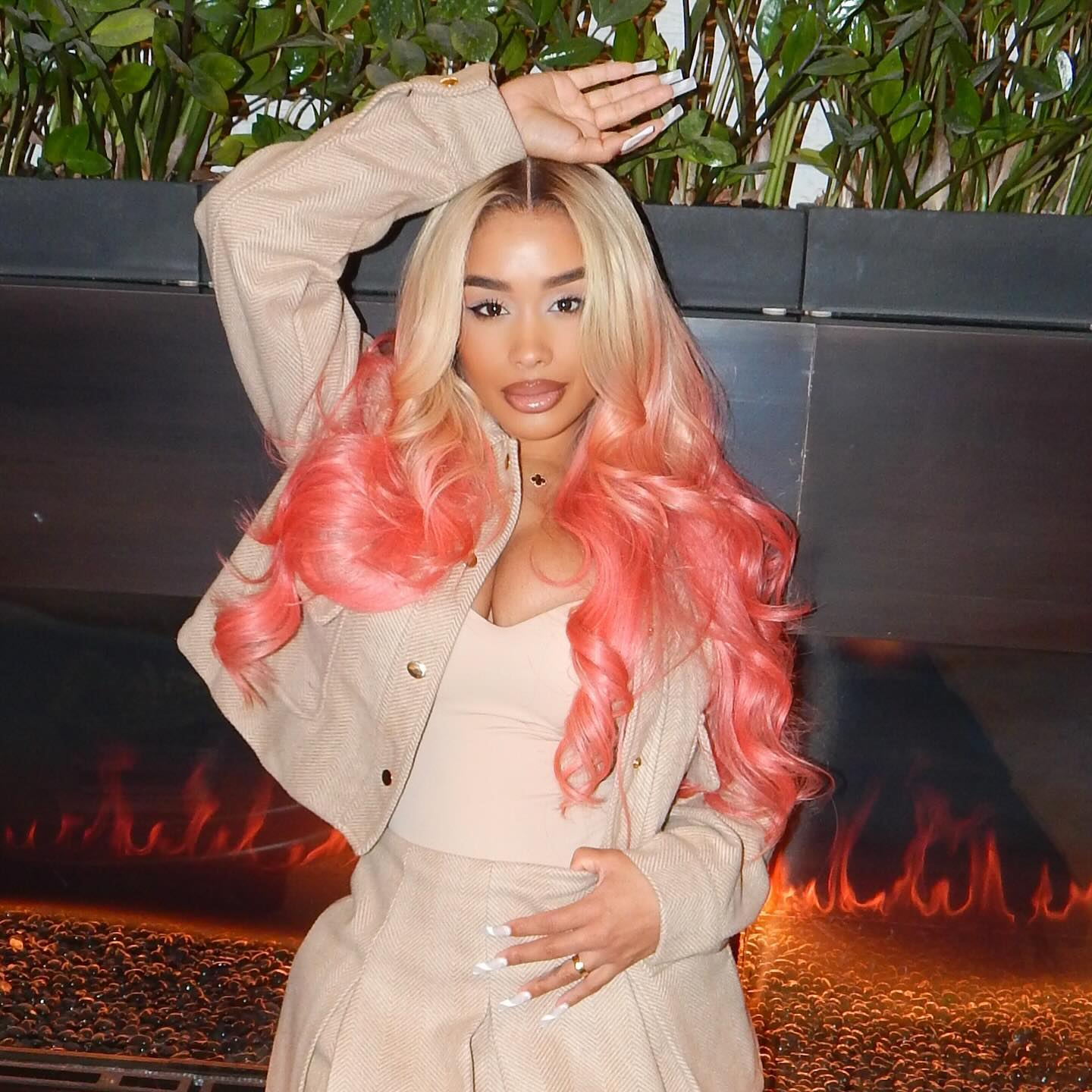 DreamDoll Inspired Ombre Pink Colored 13x6 Lace Front Human Hair Wigs