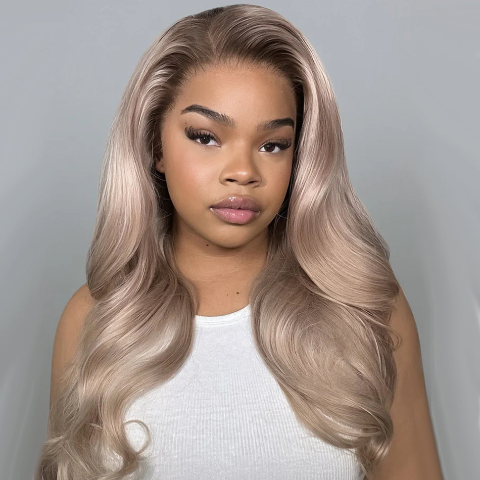 Double Drawn Weft Made Ombre Ash Blonde 13x6 Lace Front Human Hair Wigs