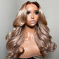 Double Drawn Weft Made Ombre Ash Blonde 13x6 Lace Front Human Hair Wigs