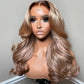Double Drawn Weft Made Ombre Ash Blonde 13x6 Lace Front Human Hair Wigs