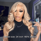Ash Blonde Colored HD Transparent 13x6 Lace Front Human Hair Wig