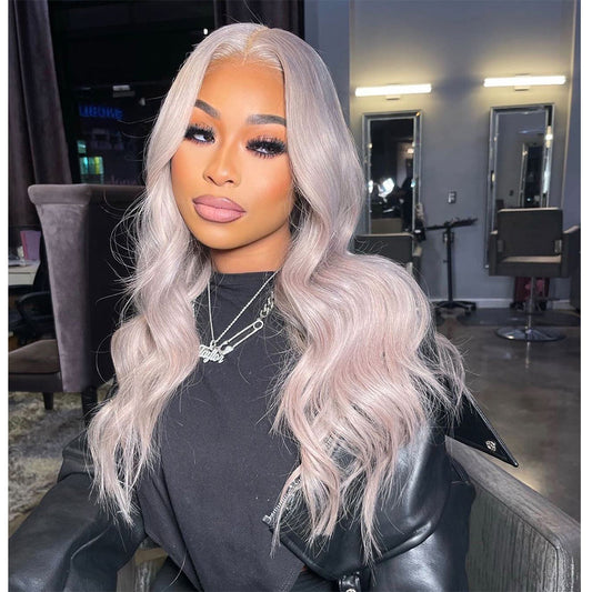 250% Density NEW Fashion Ash Purple Color 13x6 Lace Front Human Hair Wigs