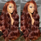 Reddish Brown Colored 13x6 Lace Front Closure Wig 5x5 Glueless Ready To Wear Human Hair Wig Body Wave